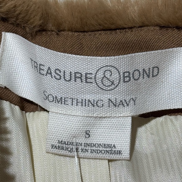 Treasure and Bond x Something Navy coveted camel & faux fur coat Small Nordstrom - Picture 11 of 14